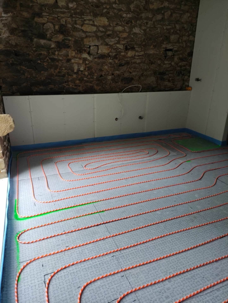 Installation d'un plancher chauffant